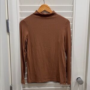 OAK + FORT Cocoa Mockneck Shirt